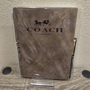 Coach New York Brown Embossed Journal with Pen